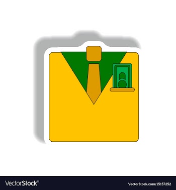 Business suit and tie in paper vector image