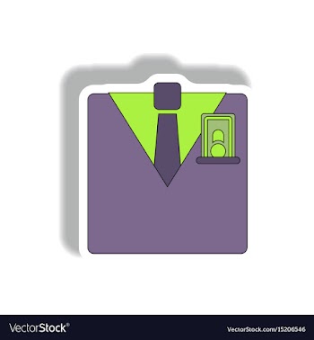Business suit and tie in paper vector image