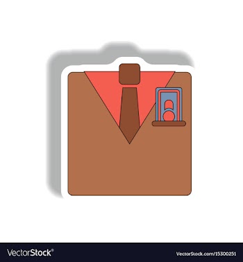 Business suit and tie in paper vector image