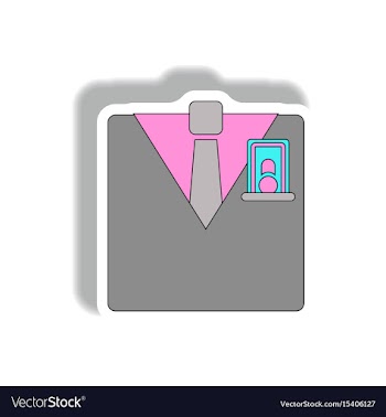 Business suit and tie in paper vector image