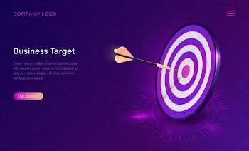 Business target isometric, dart board with arrow Free Vector