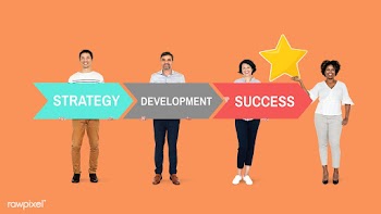 Business team with a strategy for success | Free stock psd mockup - 503845