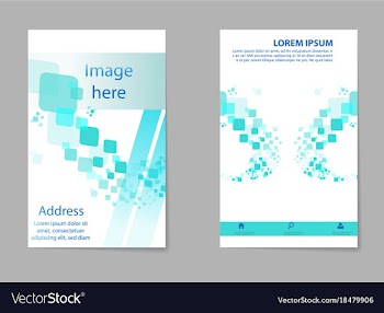 Business tri fold brochure design blue corporate vector image