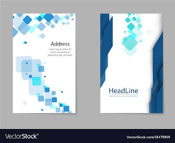 Business tri fold brochure design blue corporate vector image