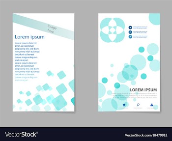 Business tri fold brochure design blue corporate vector image