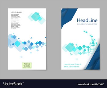 Business tri fold brochure design blue corporate vector image