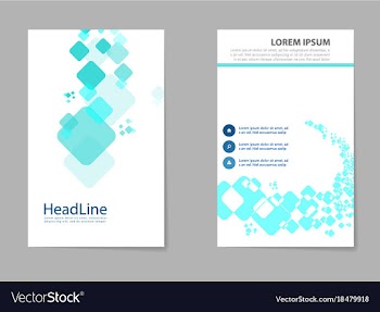 Business tri fold brochure design blue corporate vector image
