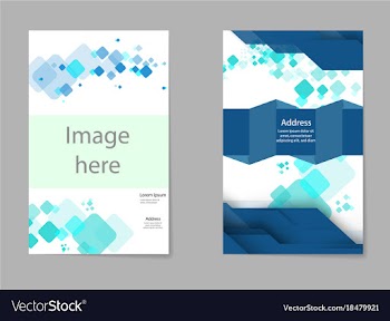 Business tri fold brochure design blue corporate vector image