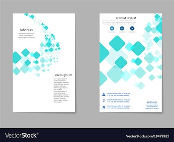 Business tri fold brochure design blue corporate vector image