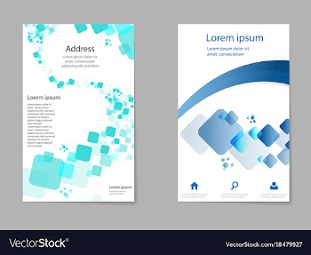 Business tri fold brochure design blue corporate vector image