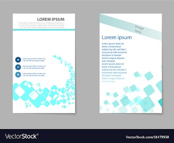Business tri fold brochure design blue corporate vector image