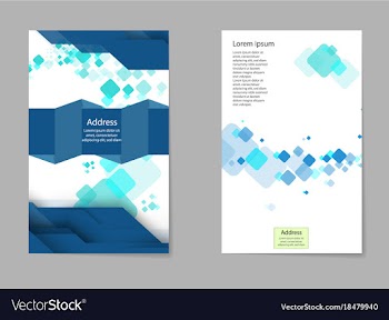 Business tri fold brochure design blue corporate vector image