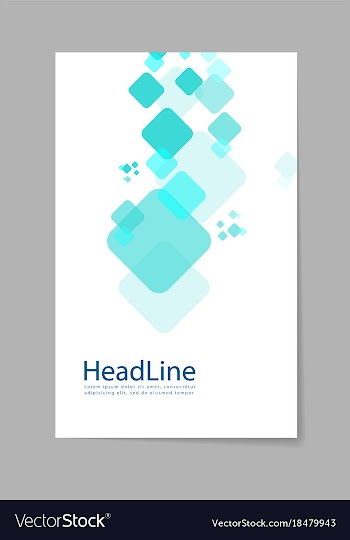 Business tri fold brochure design blue corporate vector image