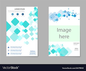 Business tri fold brochure design blue corporate vector image
