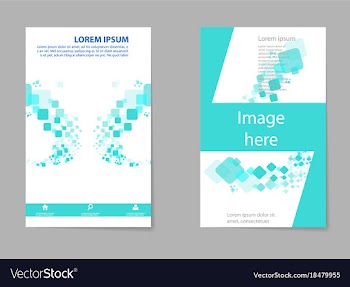 Business tri fold brochure design blue corporate vector image