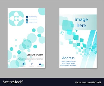 Business tri fold brochure design blue corporate vector image