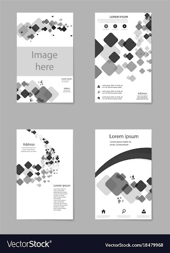 Business tri fold brochure design blue corporate vector image