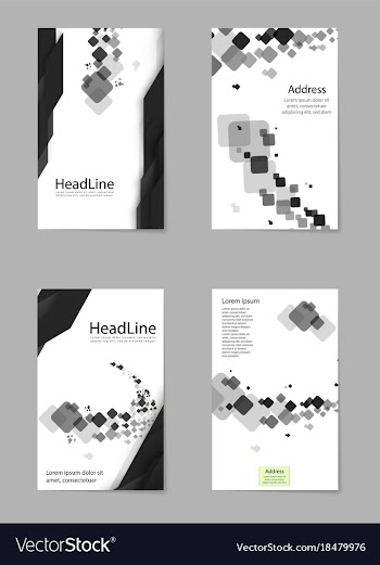 Business tri fold brochure design blue corporate vector image