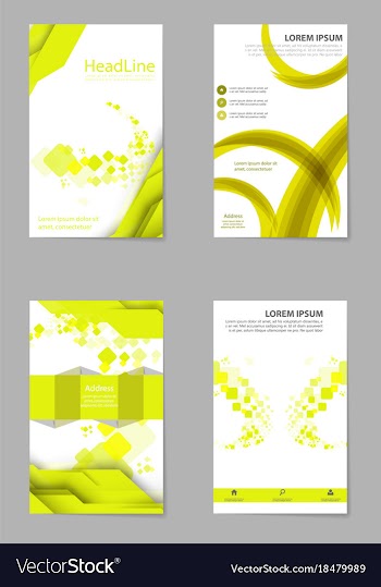Business tri fold brochure design blue corporate vector image