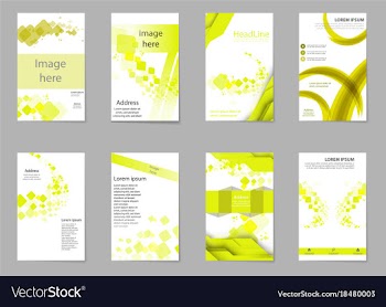 Business tri fold brochure design blue corporate vector image