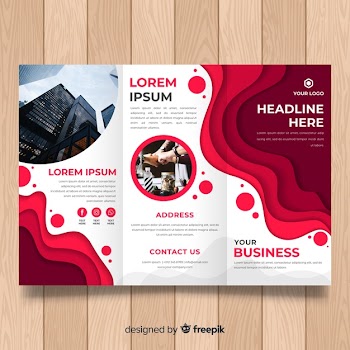 Business trifold brochure Free Vector