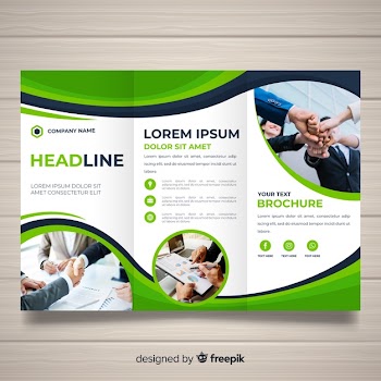Business trifold brochure template Free Vector