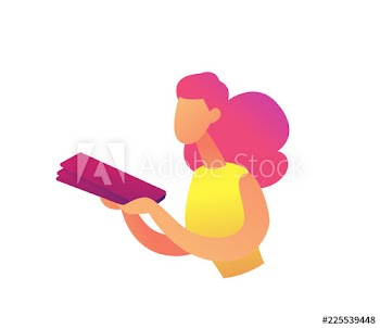 Business woman holding document folder vector illustration