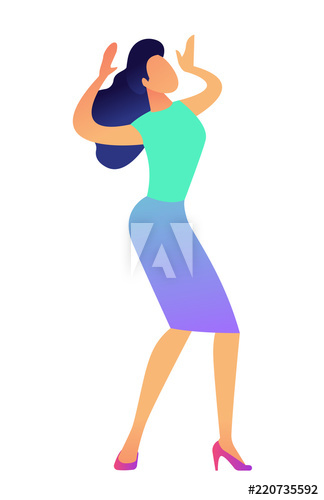 Business woman holding hands up and demonstrating something vector Illustration