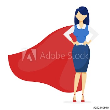 Business woman in a red cloak