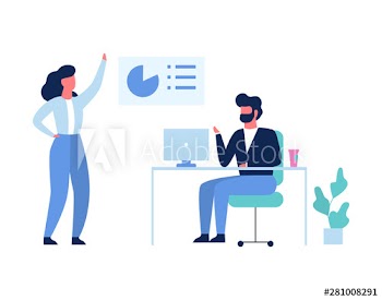 Business woman make presentation with graph and chart
