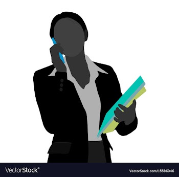 Business woman using her mobile phone scene vector image
