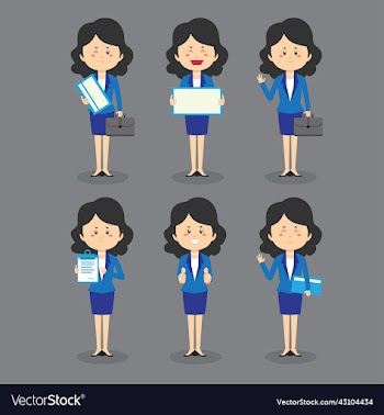 business woman with various poses expressions
