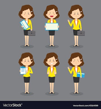 business woman with various poses expressions