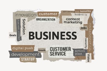 Business word, torn paper typography | Free PSD - rawpixel