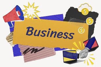 Business word typography, colorful paper | Free PSD - rawpixel