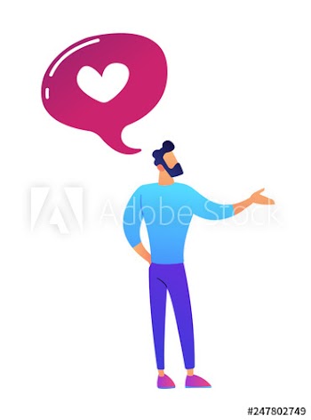 Businessman and speech bubble with heart shape vector illustration
