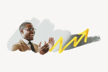 Businessman applauding, brush stroke reveal | Free PSD - rawpixel