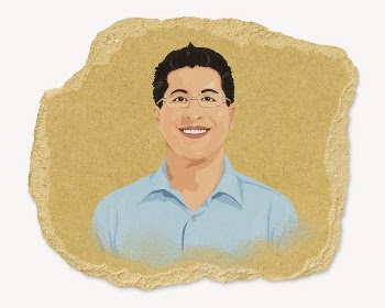 Businessman character, ripped paper sticker | Free PSD - rawpixel