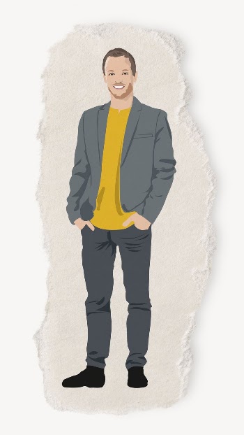 Businessman, full length character, torn | Free PSD - rawpixel