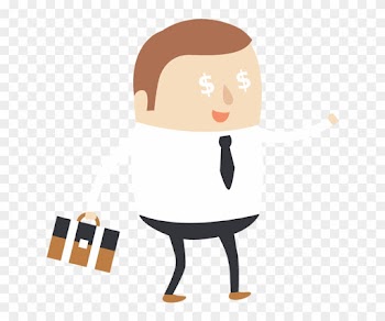 Businessman Greedy With Money Eyes - Illustration