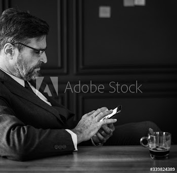 Businessman having a coffee break