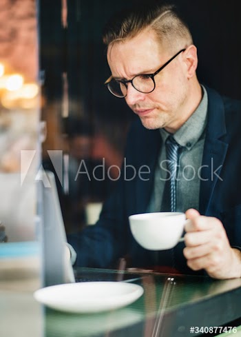 Businessman having a cup of coffee