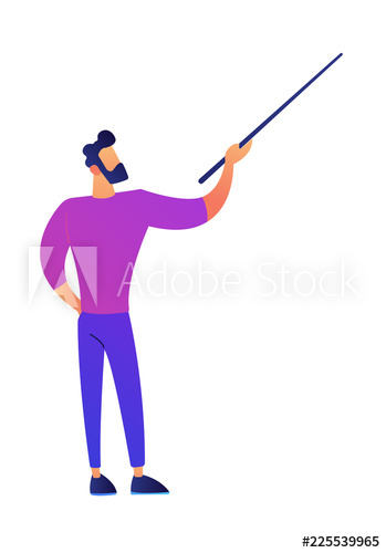 Businessman holding a pointer in hand vector illustration