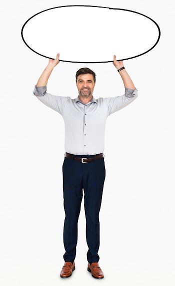 Businessman holding an empty banner | Free stock psd mockup - 491187