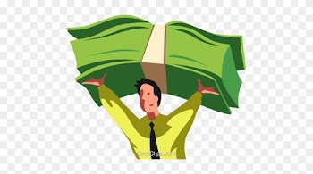 Businessman Holding Money Over His Head Royalty Free - Illustration