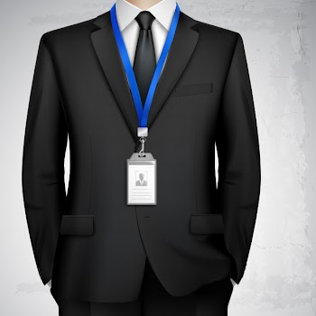 Businessman id card badge realistic Free Vector