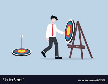 businessman installing new archery target