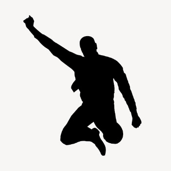 Businessman jumping silhouette, raised fist, | Free Vector - rawpixel