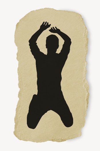 Businessman jumping silhouette ripped paper, | Free PSD - rawpixel