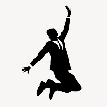 Businessman jumping silhouette sticker, excited | Free Vector - rawpixel